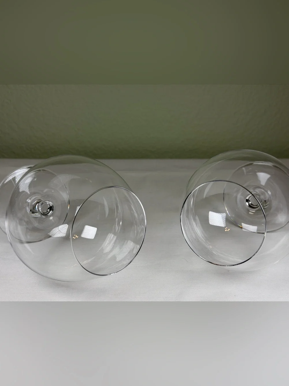 Vintage Large Clear Brandy Snifter Oversized Wine Balloon Glasses Set of 4